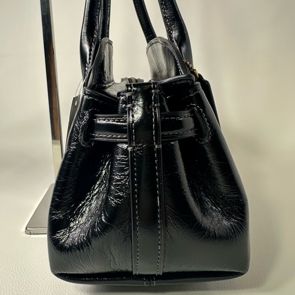 NEW/NWT Women’s Coach Empire Carryall Bag 34 Satchel Glazed Black - Picture 5 of 13